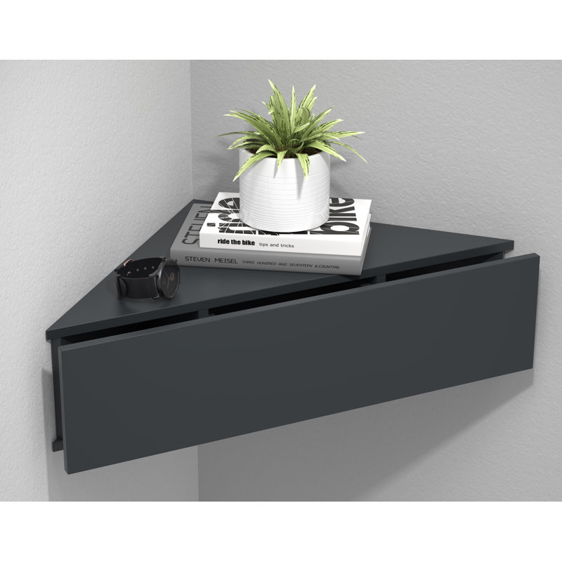 Sariel 60cm W Manufactured Wood Bedside Table, Anthracite