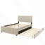 Lit plateforme double en velours avec lit gigogne-639191996