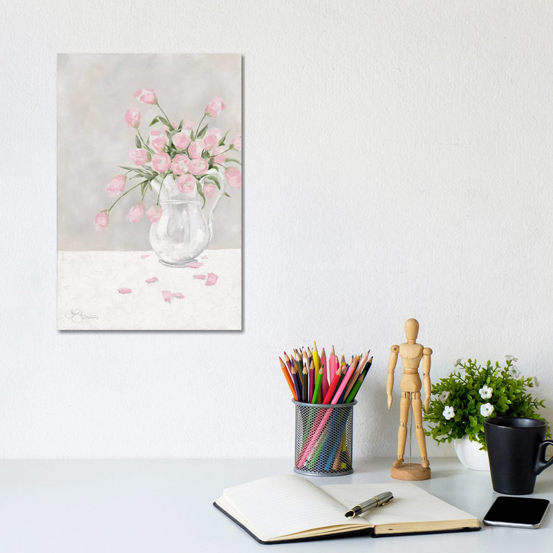 Pink Tulips by Hollihocks Art - Wrapped Canvas Print, 20.32 cm H x 30.48 cm W