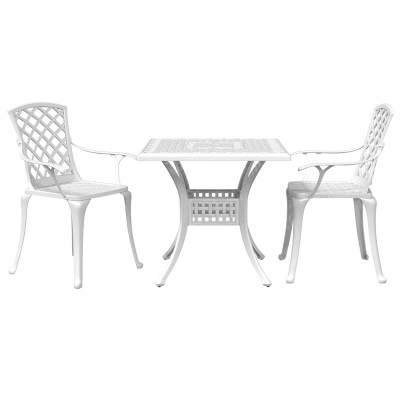 2 - Person Patio Dining Set with Square Table, White