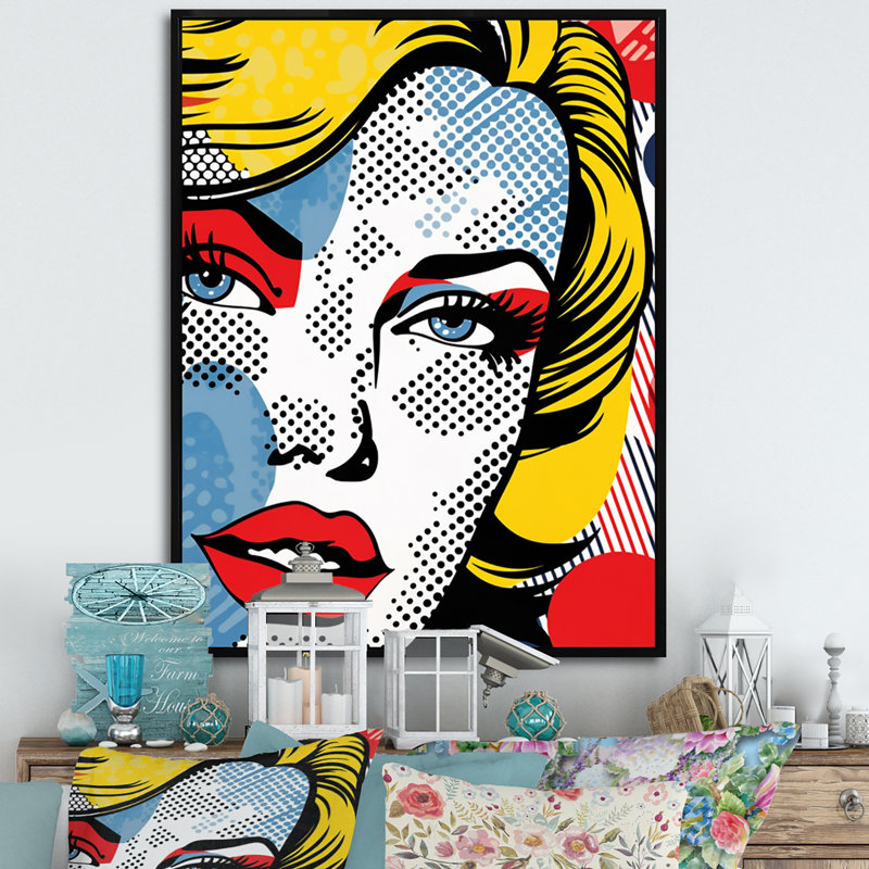 Art féminin séquentiel sur toile, H 32 po x l 24 po, Cadre photo noir