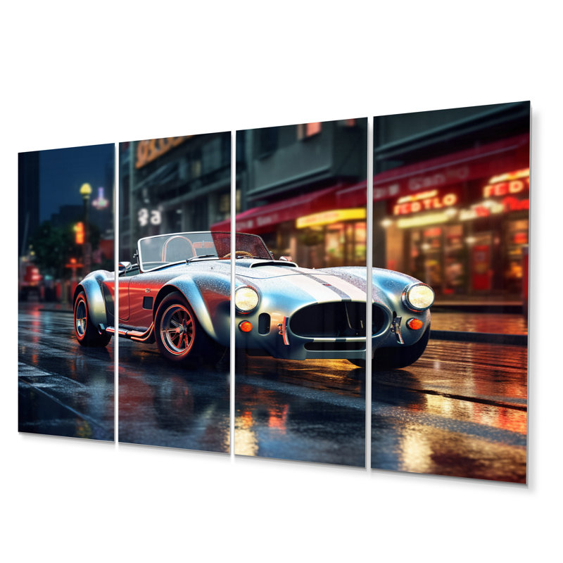 «Classics Cobra Car At Night I», ensemble d'impressions murales classiques en métal