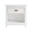 Table de chevet blanche 1pc avec tiroir de rangement et tablette inférieure
