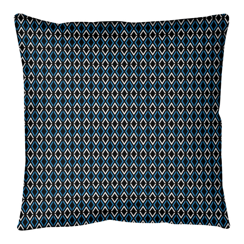 Coussin Katelyn Elizabeth, 36 po x 36 po, Noir / Bleu