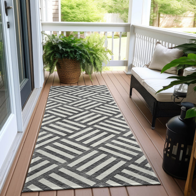 Tapis intérieur / extérieur Loreen avec envers antidérapant, Tapis de couloir 2 pi 3 po x 7 pi 6 po