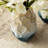 Abstract Ombre Blue And Gold Metal Vase Floor Vase