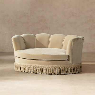 Clara 34.5" Scalloped Pet Sofa Bed, Medium
