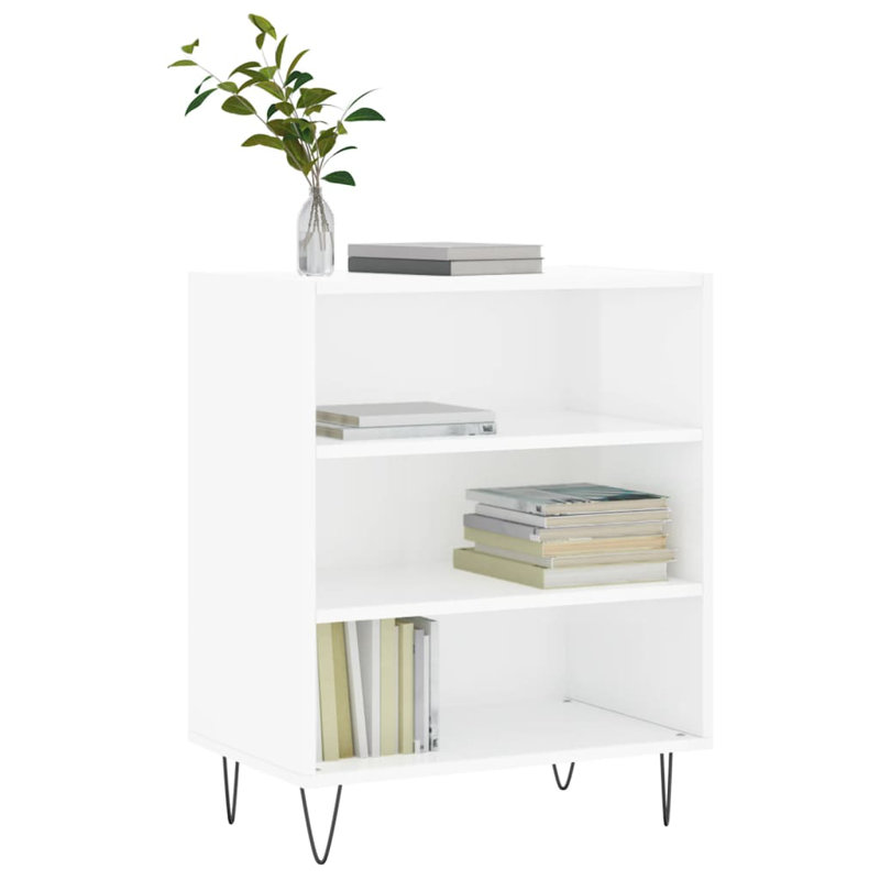 Aamanee 70cm H x 57cm W Standard Bookcase, High Gloss White