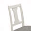 Ensemble de 2 chaises d'appoint en bois massif blanc, revêtement en lin gris, sièges de salle à manger patinés