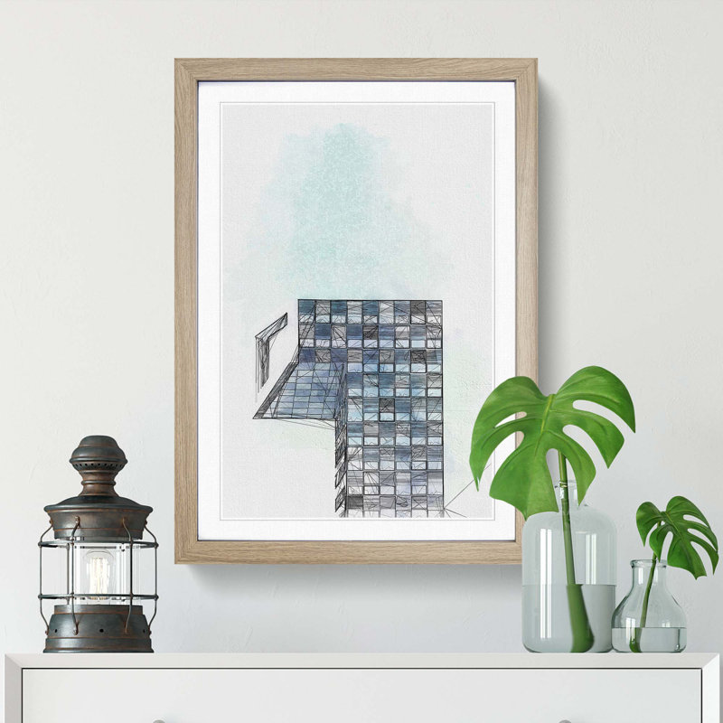 Sketching the Architecture Vol.54 - Picture Frame Drawing Print, Oak Framed, 87cm H x 62cm W x 2cm D
