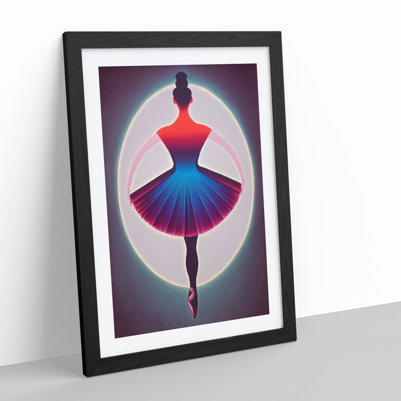 Celebrated Ballerina - Wall Art, Black Framed, 48cm H x 36cm W, White