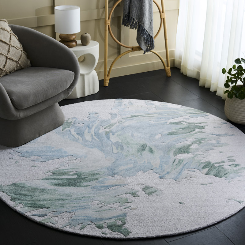 Jazzlin Hand Tufted Performance Abstract Rug, Round 6'