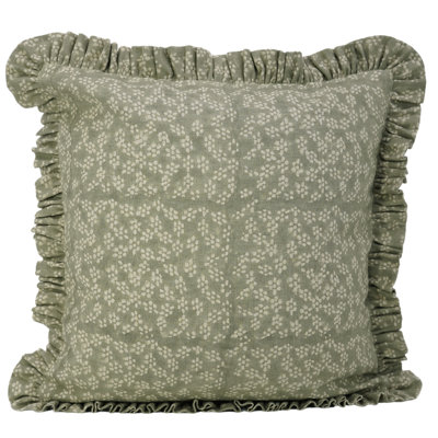 Housse de coussin en lin à deux côtés à imprimé Fab Fabine pour lit, salon,