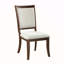 Ensemble de chaises d'appoint traditionnelles 2 pièces, siège cerise rembourré beige