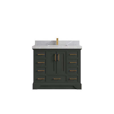 Charlotte 42 " W Freestanding Standard Free Standing 1 Single Vanity Bathroom Vanity With Quartz Top