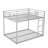 Full Over Full Metal Bunk Bed, Low Bunk Bed With Ladder, Silver
