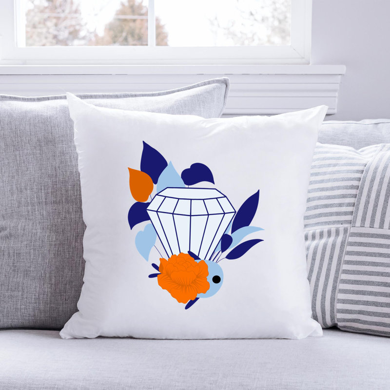 Nautical Sea Life_170 - Coussin décoratif en polyester, H 16 po x l 16 po