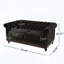 Causeuse en velours Chesterfield - Structure en bois de pin, noir-1895551487