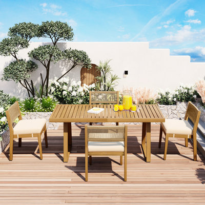 Mobilier d'extérieur chic en bois avec coussins relaxants pour le patio, le balcon et le jardin