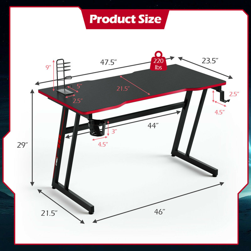 Bureau debout Chelsei, Rouge