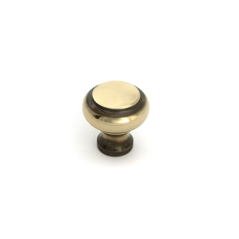 Regency Cabinet Knob, Aged Brass, 1.18" Knob Diameter