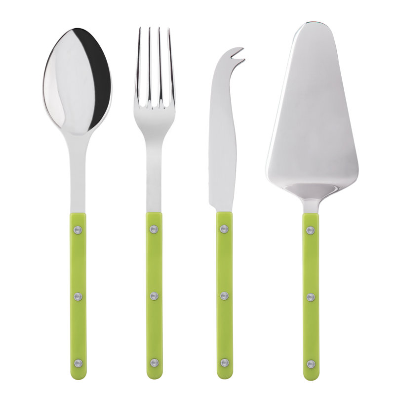Bistrot Solid 4 - Piece Hostess Set, Lime