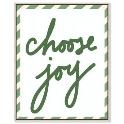 Choose Joy Framed Canvas Print Inspirational Quotes by Art Remedy, Silver Frame, 20 x 24