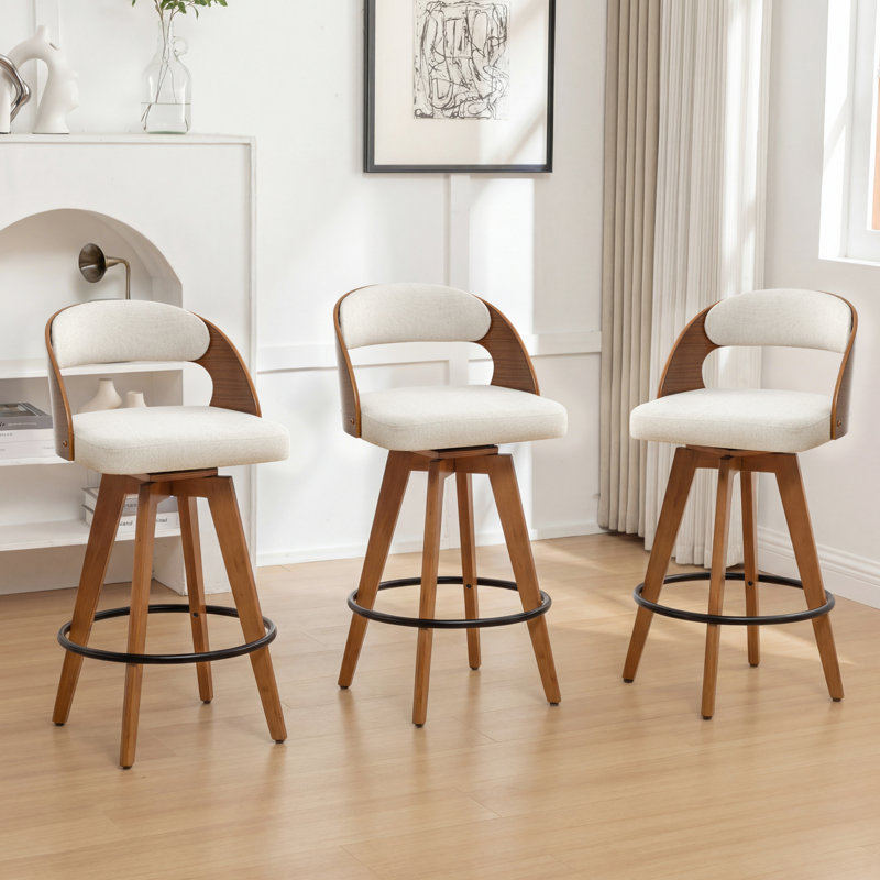 Tabouret de comptoir et de bar Chandler, Tabouret de bar (siège d’une hauteur de 30 po), Lin beige
