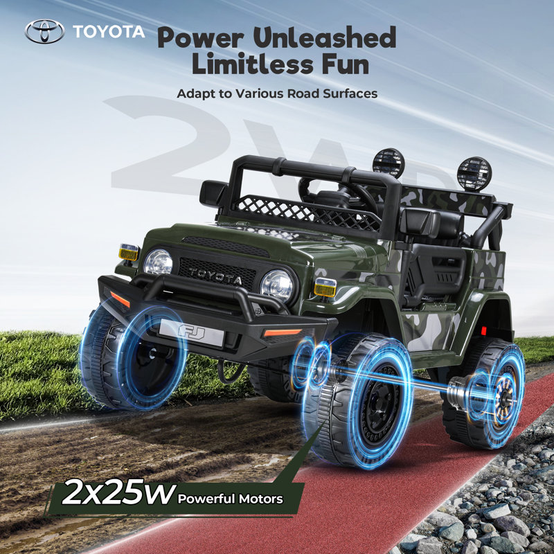 Licensed Toyota FJ Cruiser Kids Ride on Toy Car 12V Battery Powered with Remote Control, 4 Wheels 