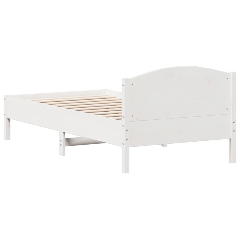 Peggy Solid Wood Bed, White, Double (4'6)