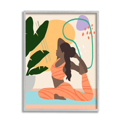 " Person Working Out Yoga Plant Modern Design " by Annie Warren