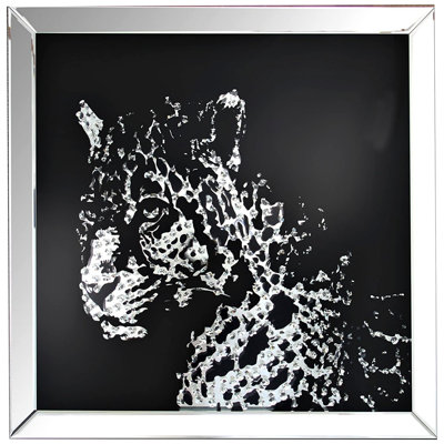 Décoration murale en cristal incrustations leopard