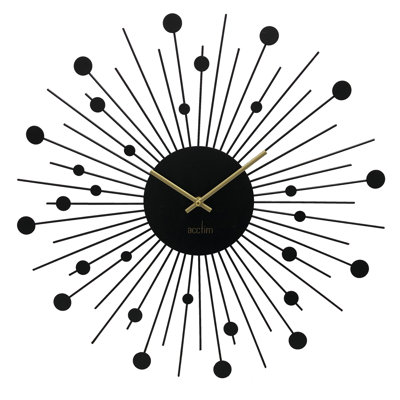 Acctim Brielle Large Wall Clock Starburst / Sunburst Quartz Painted Metal Frame 50cm