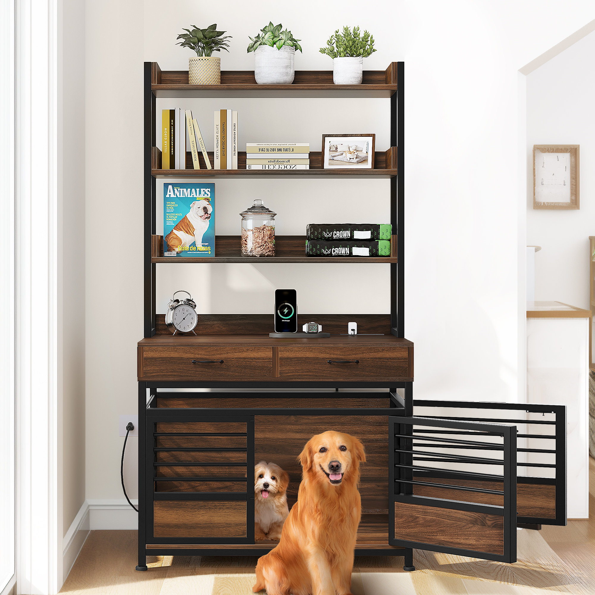 Archie & Oscar™ Abramson Dog Crate Furniture With Cabinet And Drawers ...