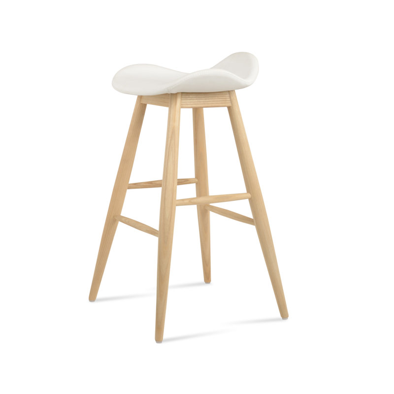 Tabouret Falcon Baba, Similicuir blanc, Blanc, Petit tabouret (siège d'une hauteur de 23 po)