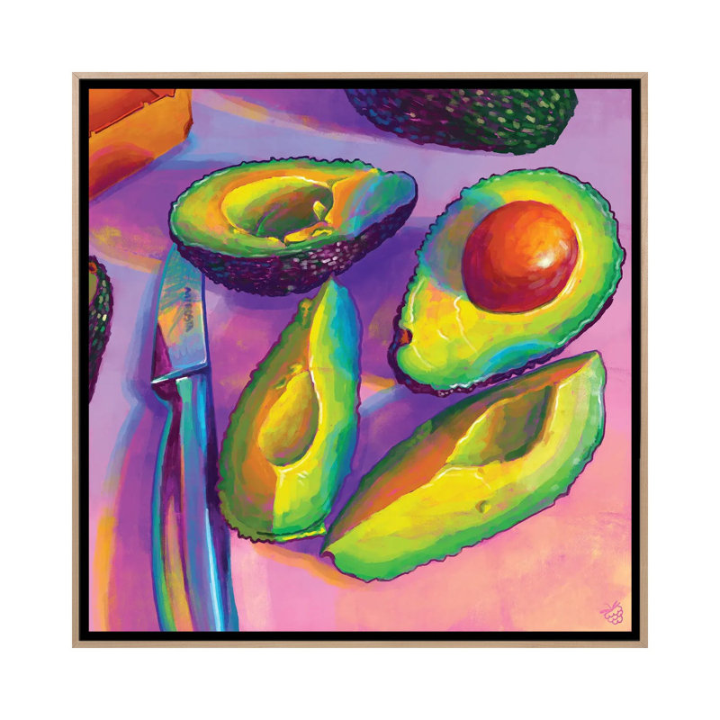 Avocat et demi - reproduction d'art murale - toile encadrée, H 26 po x l 26 po, Beige