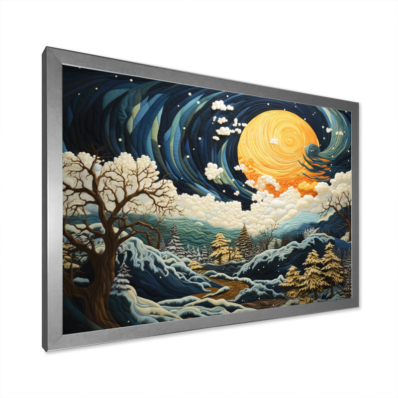 Rager Storms Pastoral sur toile, H 16 po x l 32 po x P 1 po, Cadre photo argenté