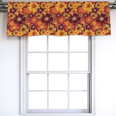 Sateen Floral Ruffled Window Valance