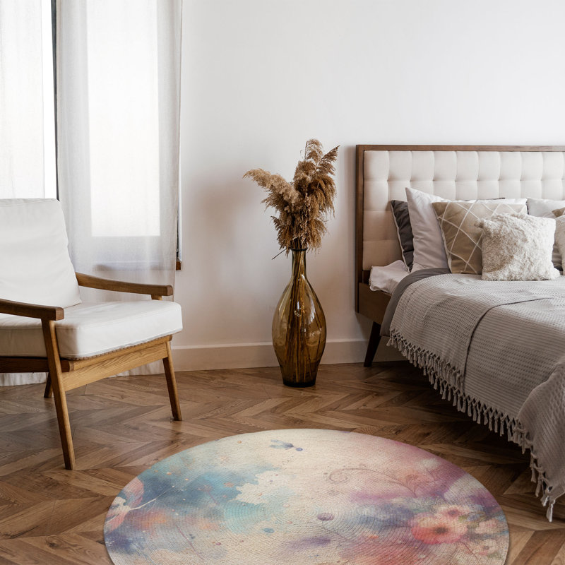 Tapis tressé Misty Dots, Rond 5 pi