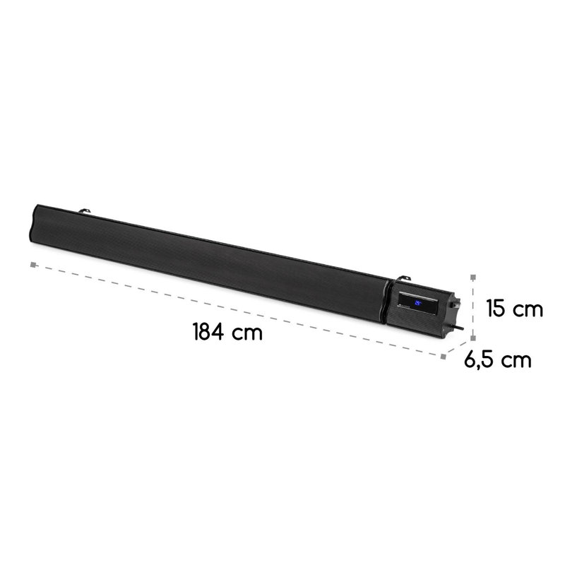 Electric Hanging Patio Heater, 6.5cm H x 184cm W x 15cm D, Black