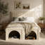 Lit plateforme pour animaux de compagnie avec coin-repas, base de lit robuste-489136211-489136215