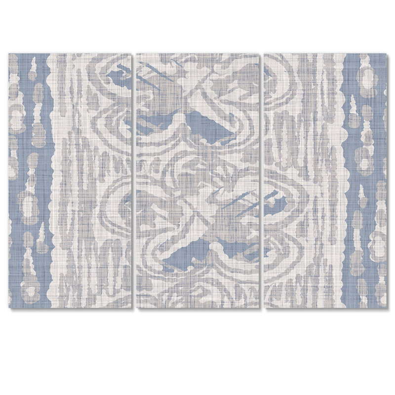 «Vintage Blue Farmhouse Flower VII», reproduction d'art sur toile moderne, H 40 po x l 60 po x P 1 po