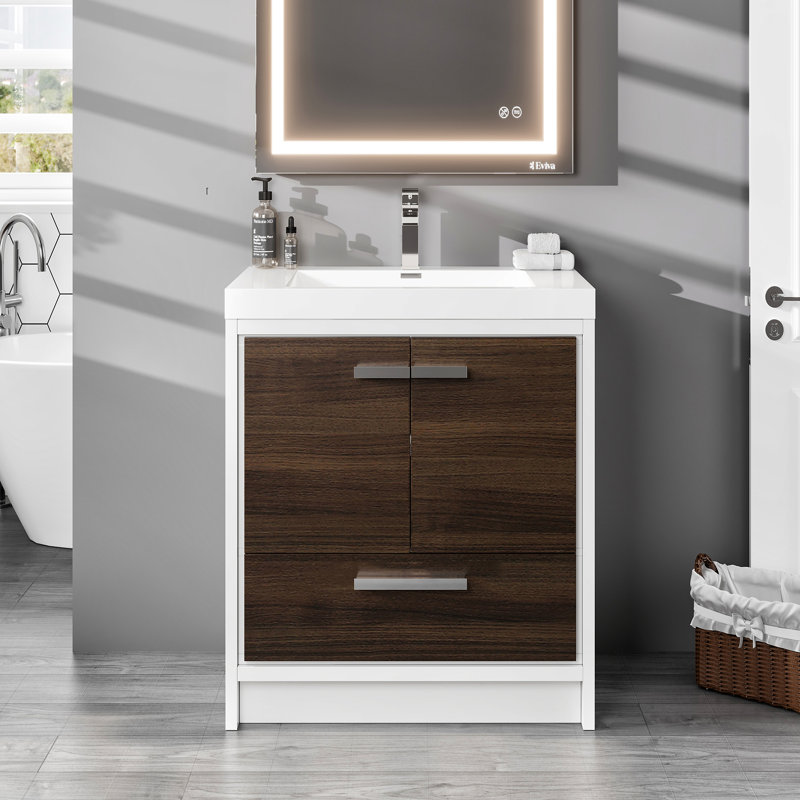 Ensemble de meuble-lavabo simple 24 po Beiler, Chêne gris