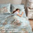 Heather Soft Blue Vintage-Inspired Collection Floral Print 7-Piece Twin XL Comforter-121549993-122506259