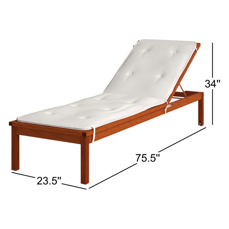 Chaise longue de patio en bois Cates