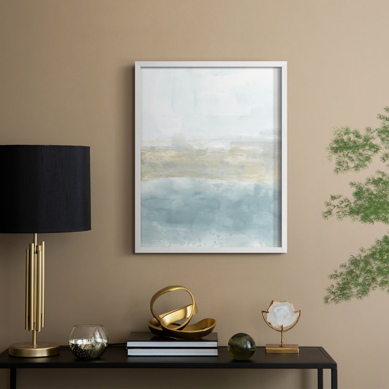 Sea Mist Vista I, reproduction encadrée - bois massif, H 11 po x l 9 po, Blanc