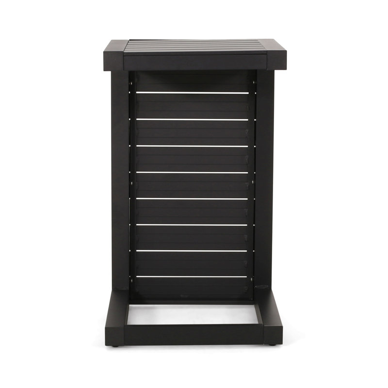 C-Shaped Table For Patio Or Backyard, Black