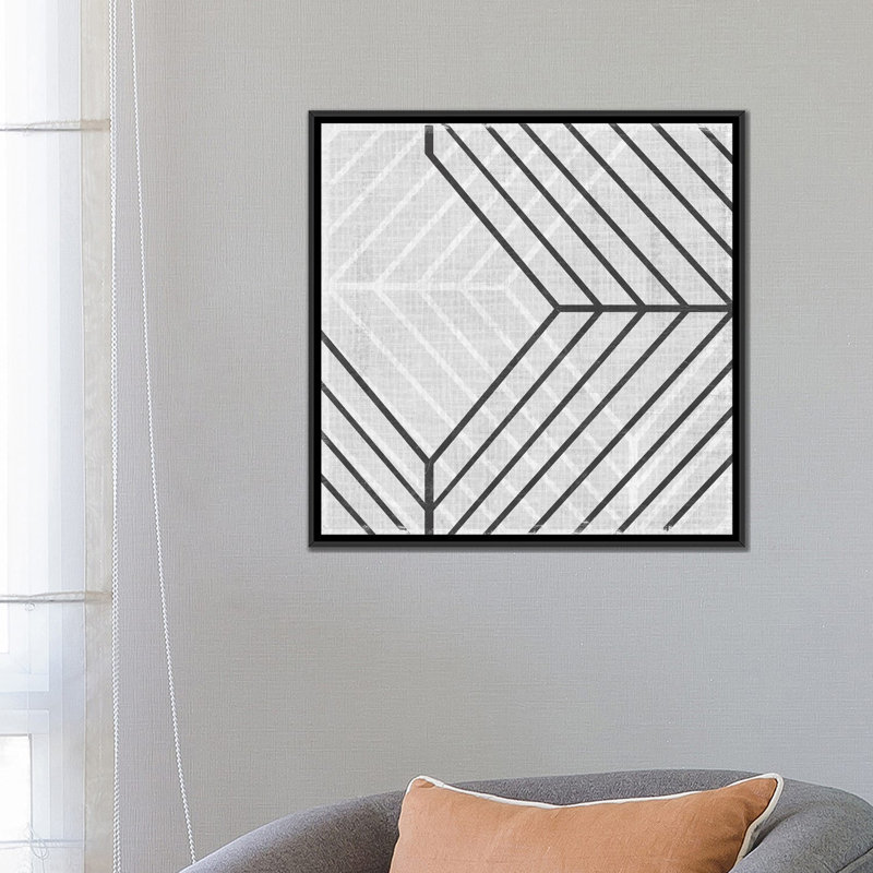 «Diametric IV», impression sur toile, H 18 po x l 18 po x P 1,5 po, Toile avec cadre flottant noir, Pas de tapis