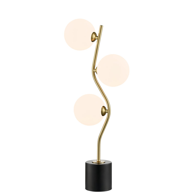 Allyah Metal Desk Lamp, Brown , Beige