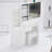 37" Middle Size Left Bedside Cabinet Vanity Table With Cushioned Stool,Large Sliding,Touch-Control